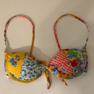 Recco Size Small Floral Brazilian Bikini Top. New Without Tags.